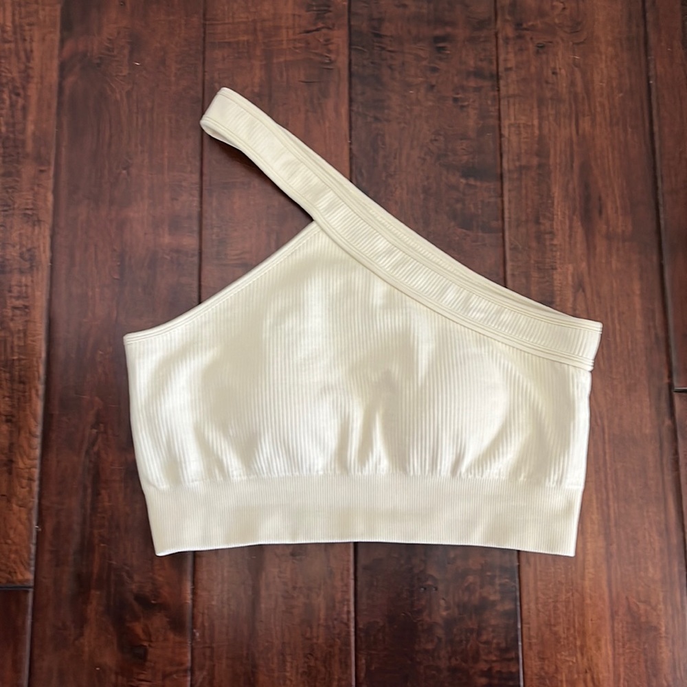 Cream one shoulder top